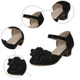 thumbnail image 6 of IUJSOY Girls Dress Shoes Closed Toe Chunky Heels Bowknot Ankle Strap Wedding Party Princess Shoes, 6 of 9