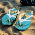 thumbnail image 5 of POLERO Flip Flops for Women Watercolor Hawaii Beach Arch Support Waterproof Shower Shoes for Daily Walking, 5 of 7