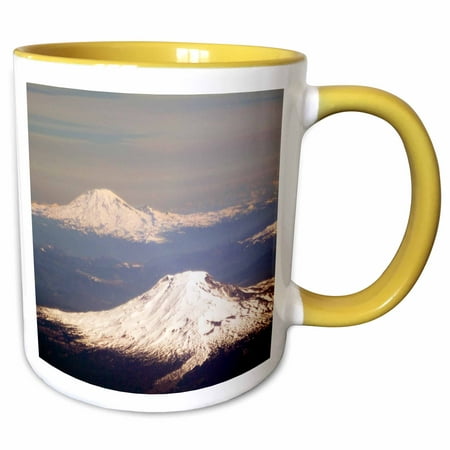 3drose, Mt. Adams and Mt. Rainier, Washington Cascades - Us48 Jmi0045 - Janis Miglavs, 11oz Two-tone Yellow Mug