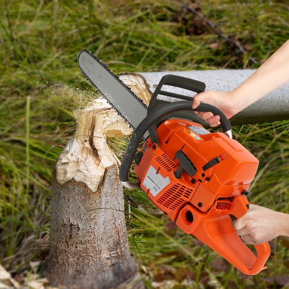 Miumaeov 24" Gas Chainsaw Handheld Chain Saw Gas Powered Portable Gasoline Chainsaw for Sawing Cutting Pruning and Trimming Wood