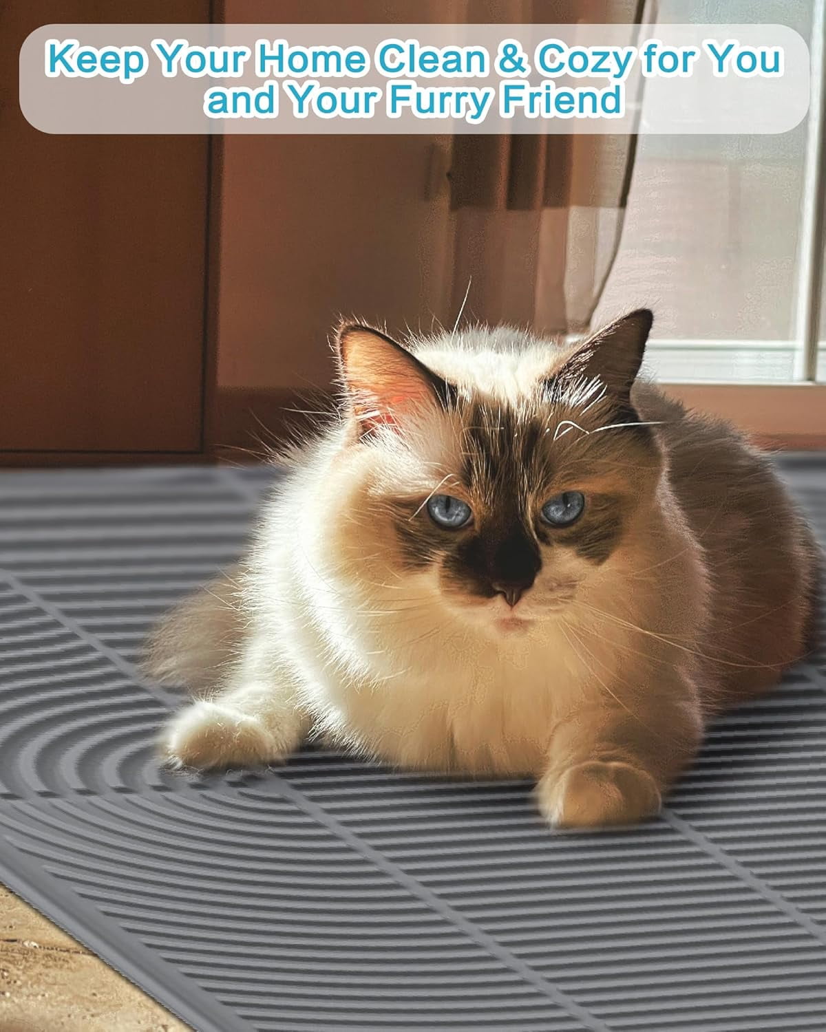 Silicone Cat Litter Mat XL, 47'' x 35'', Extra Large Waterproof Trapping Mat for Litter Box, Easy Clean & Non-Slip