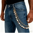 thumbnail image 6 of Unisex Punk Style Jeans Chain with Rhinestone Sunflower - Multi-Layer Waist Accessory for Men & Women, 6 of 6