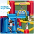 thumbnail image 6 of OLAKIDS Inflatable Water Slide, 8 in 1 Bounce House Water Park with 2 Slides Splash Pools, Climbing Wall, Water Blaster, Basketball Rim, Outdoor Inflatable Obstacle Course for Kids Backyard, 6 of 9