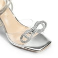 thumbnail image 2 of DREAM PAIRS Stiletto Bow Heels for Women Strappy Sparkly Rhinestone Square Toe Clear Crystal High Sandals for Party Wedding, 2 of 6