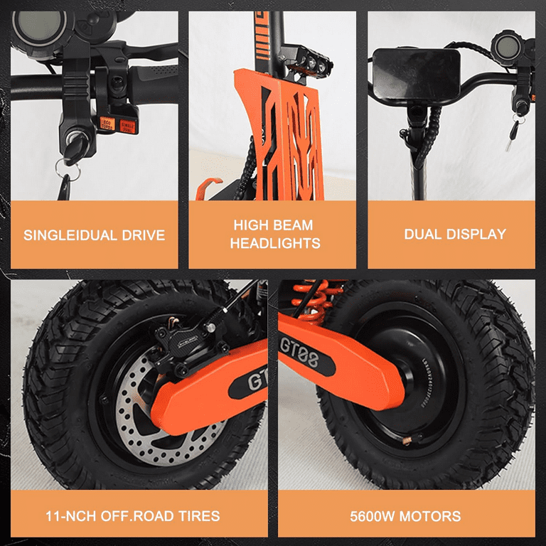 Electric Scooter Folding Commuter, 5600W Dual Motor, 46MPH, 43