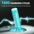 thumbnail image 2 of GVQ 8-Pack AA Rechargeable Batteries with Fast Charger, 3400mWh 1.5V Lithium, 2 of 8