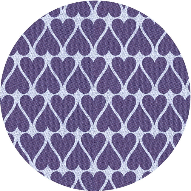 Ahgly Company Tapis Rond Lavable en Machine Intérieur Transitionnel Mimosa Violet, 3 Pieds Rond