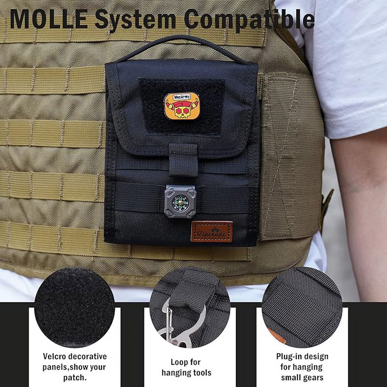 VIPERADE VE12 Folding EDC Organizer Pouch, Molle Tool Bag, Trifold Tool Pouch, Utility EDC Pocket Organizer for Outdoor and Daily