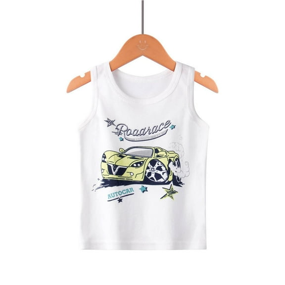 Caqnni Toddler Boys Graphic Tank Tops Sleeveless Summer Casual Cotton Undershirts Tops Shirt Vest Summer Tops Beach Tee Tops Gift for 0-13 Years