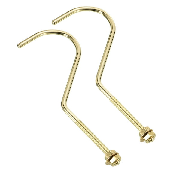Uxcell Bridge Stick and Ball Rack Hook Snooker Billiard Table Board Cue Hook Bridge Stick Rack Gold Tone 2 Pcs