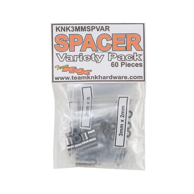 Team KNK KNKSPVAR1 Entretoise en Aluminium de 3 mm - 60 Pièces