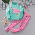 thumbnail image 2 of uikmnh Girls Dinosaur Print Long Sleeve Shirt and Pants Casual Outfit for Autumn Winter and Daily Wear Size:7-8 Years, 2 of 9