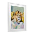 thumbnail image 2 of Stupell Industries Cottage Sleeping Lion on Pastel Pillows White Framed Print Under Glass, 13 x 16, by The Prints Vibe, 2 of 8
