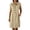 #0066-Beige, variant on Cotton Linen Knee Length Dresses for Women Button Up Collared Henley Dress Short Sleeve Travel Dress with Pockets