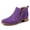 Purple, variant on Women Chic Round Toe Side Zippers Ankle Boots Chunky Block Low Heels Booties Business Working Daily Shoes Size 10.5 Gray