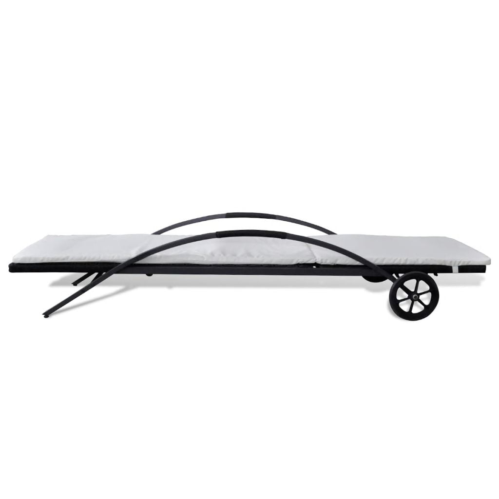 Kepooman Outdoor Portable Adjustable Lounge Chair with Cushion & Wheels & Backrest, 78.7" x 32.7", Black Kepooman Outdoor Portable Adjustable Lounge Chair with Cushion & Wheels & Backrest, 78.7" x 32.7", Black