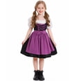 thumbnail image 2 of XXWXYD Girl's German Traditional Oktoberfest Oktoberfest Skirt Dress for Casual Soft Comfortable Clothing(10-12 Years,Purple), 2 of 5