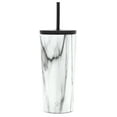 thumbnail image 3 of Simple Modern 20oz. Classic Tumbler with Straw Lid & Flip Lid - Travel Mug Gift Vacuum Insulated Coffee Beer Pint Cup - 18/8 Stainless Steel Water Bottle Pattern: Carrara Marble, 3 of 7