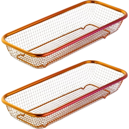 Kitchen Drawer Organizer for Utensils: Stackable Silverware Drawer Organizer Mesh Storage Baskets Stainless Steel Cutlery Silverware Organizer for Holding Knife Fork Spoon Chopsticks (Red)
