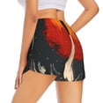 thumbnail image 2 of Uemuo Retro Space Rocket Launch Pattern Women's Athletic Shorts High Waisted Running Shorts with Liner Pockets Gym Elastic Workout Shorts-XX-Large, 2 of 9