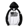 thumbnail image 6 of GIPQJK Men's Graphic Hoodies American Flag Print Hooded Sweatshirts Multicolor Panel Pullover Tops Casual Loose Usa Flag Patriotic Hoodies Sweatshirts with Pockets,White L, 6 of 6