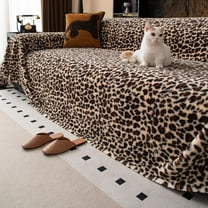 West Ivory 4-Seater Ultra-Thick Winter Soft Plush Couch Cover – Washable Furniture Protector for Dogs, Pets, Anti-Slip, Anti-Dust Sofa Cushion Cover, Apricot, 133.86 x 66.93 Inches