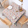 thumbnail image 2 of Red Strawberry Plants Leaf White Pattern Square Tablecloth,Waterproof Square Table Cover,Wipeable Spillproof Washable Table Cover for Home Kitchen Party Decor 42"X42"(107x107cm), 2 of 6