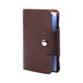 thumbnail image 2 of Estuche de bolsillo para tarjetas de visita de cuero PU, protector de billetera para 24 tarjetas (marrón), 2 of 5