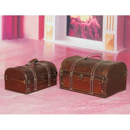 Quickway Imports Decorative 2 Piece Wood Treasure Box Set