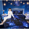 thumbnail image 3 of Manfei Glitter Galaxy Bedding Sets Queen with Comforter for Kids, Dreamy Psychedelic Starry Sky Comforter Sets, Black Reversible, 3pcs, 3 of 8
