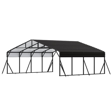 20' x 20' Metal Carport, Heavy Duty Carport with Steel Panels, All-Weather & Snow Load Protection Canopy for Car, Boat, Truck Shelter