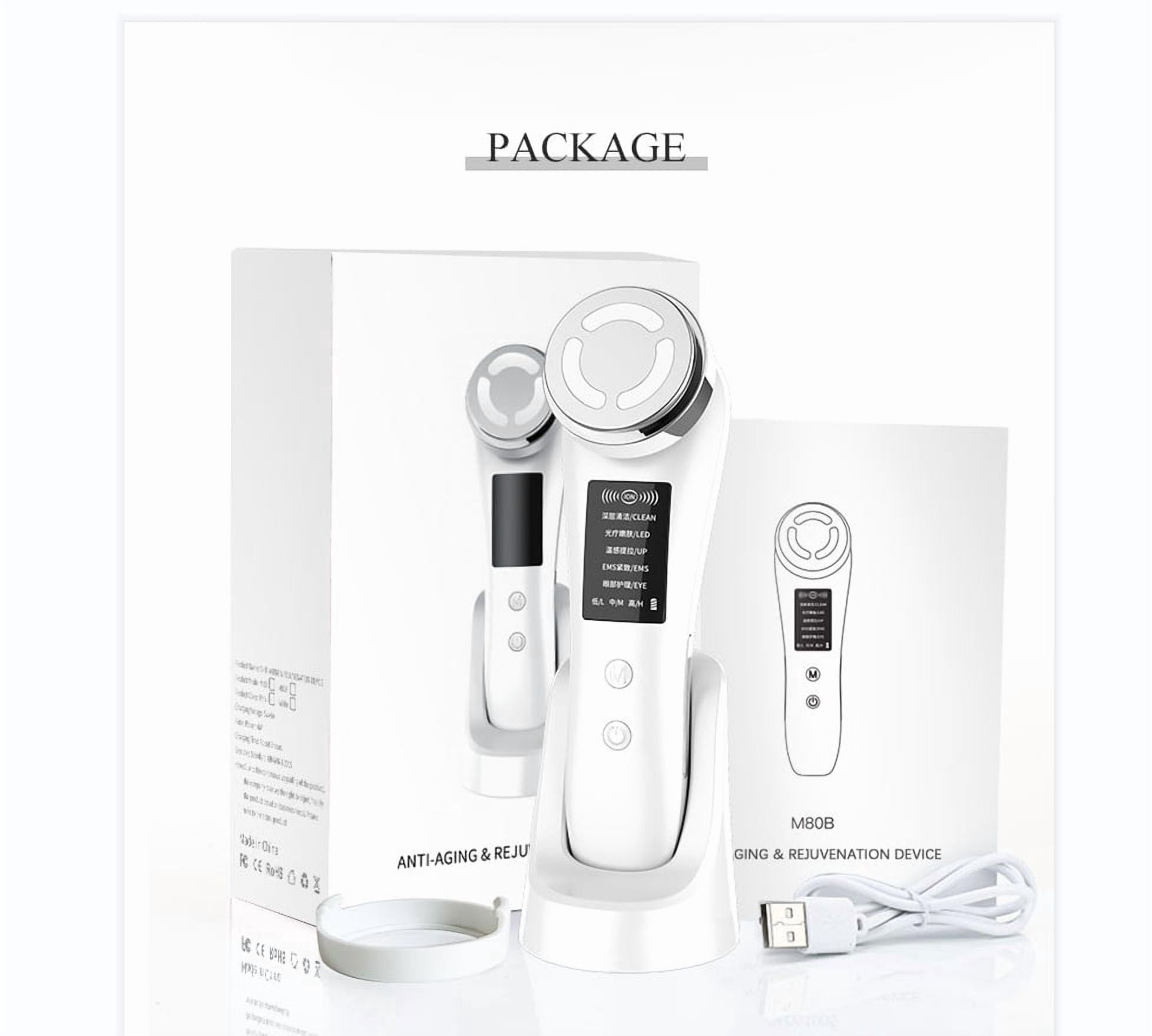 Advanced Facial Massager with Red and Blue Light Therapy for Skin Rejuvenation and Cleansing
