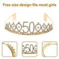 thumbnail image 3 of WRISTBIQUE  Golden Birthday Tiara Crystal Rhinestones Girls 50th Celebration Accessory, 3 of 8