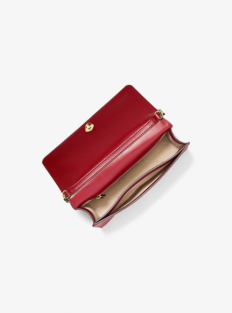 Michael Kors Jet Set Medium Signature Logo Crossbody Bag, Logo-Print Canvas, Gold-Tone Hardware