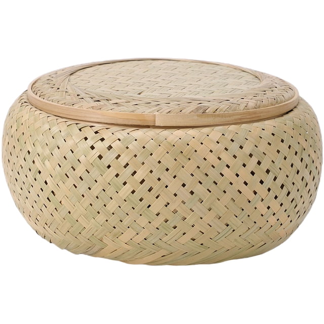 Woven Tea Jar with Lid Bamboo Tea Box Loose Tea Storage Basket Teaware Storage Jar