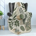 thumbnail image 3 of Ambesonne Monstera Fleece Throw Blanket Minimalist Floral Romance 50"x60" Pale Reseda Green Sepia, 3 of 5