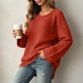 thumbnail image 3 of MexChoioe Women's Sweaters Scoop Neck Ribbed Knit Long Sleeve Oversized Fall Tunic Sweater for Women, 3 of 5