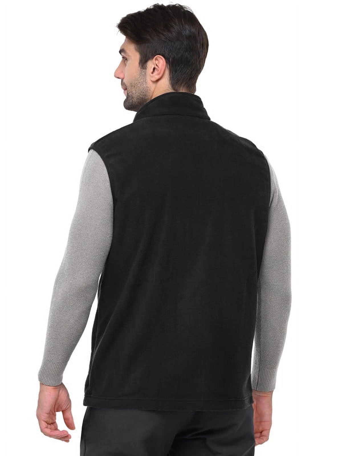 Off Road Ventures Mens Fleece Vest Lightweight Outerwear Zip Up Golf Running Sleeveless Vest With Pockets for Hiking Travel
