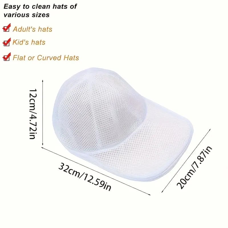 1-Piece Washing Machine Hat Cleaning Cage with Zipper Closure - Perfect for Baseball Caps and Hat Washing Bags, Protects Delicate Hats from Damage - Ideal for Sports Enthusiasts and Laundry Care