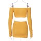 thumbnail image 5 of Traje Mujeres Crop Top Mini Falda Traje Fruncido Y2K Mini Bodycon Falda Conjunto Moda Trajes Kuymtek para Mujer Amarillo T M, 5 of 9