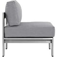 thumbnail image 3 of Modern Contemporary Urban Design Outdoor Patio Balcony Lounge Chair, Grey Gray, Metal Aluminum, 3 of 4