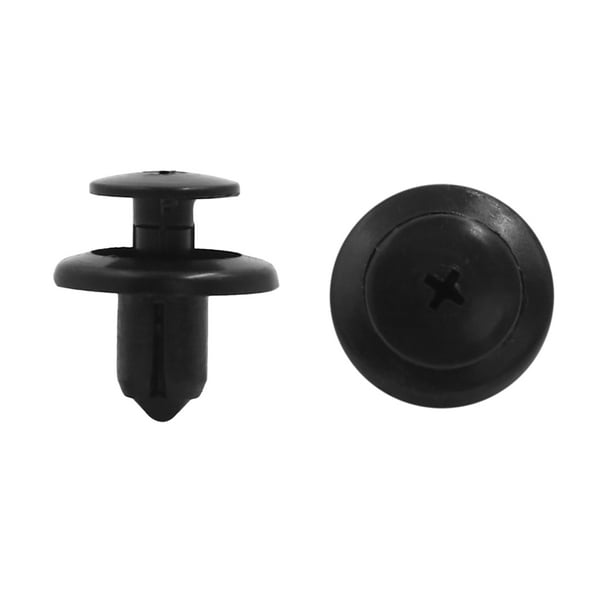 20Pcs 8mmx20mmx10mm Grapas Plástico Negro Fijación Panel Paragolpes Vehículo Remaches Cabeza Redonda