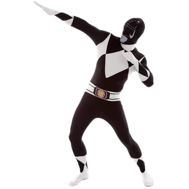 Morphsuits Adult Black Power Ranger Morphsuit Mens Superhero Fancy Dress Costume Halloween Black L