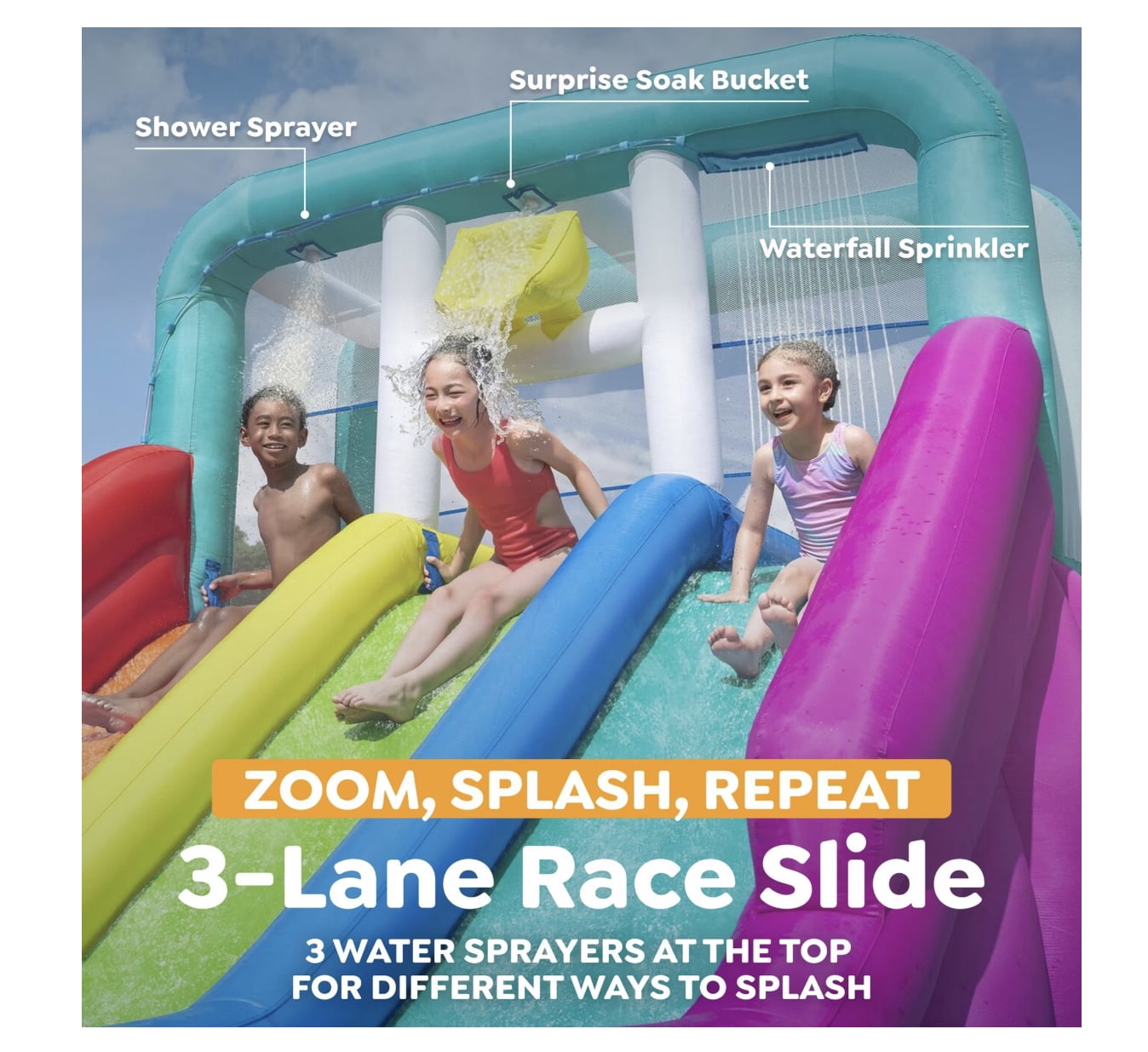 H2OGO! Triple Splash 8'9" Inflatable Water Park