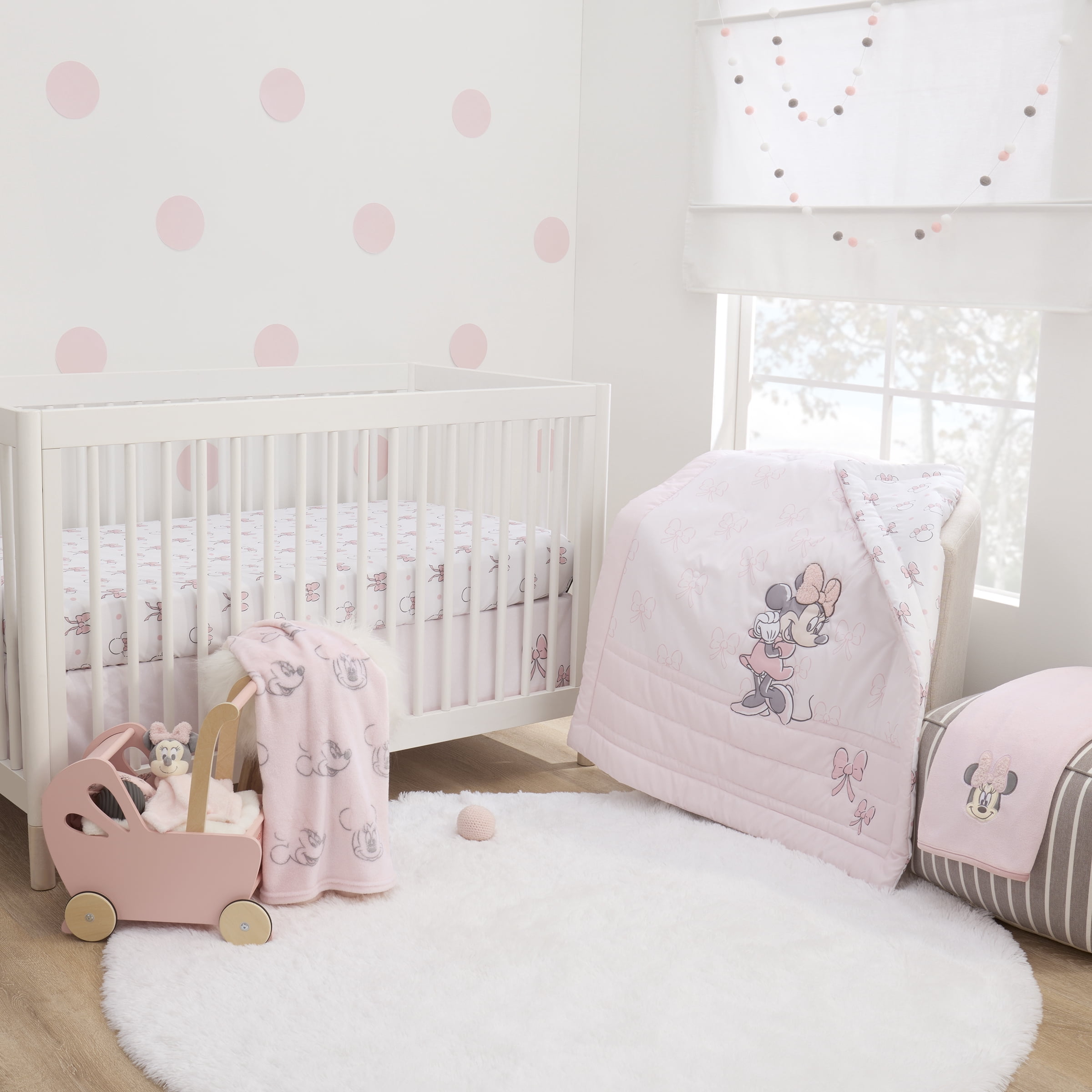 Minnie Mouse Sweet Bows Fitted Crib Sheet, Infant Girl, Pink