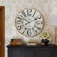 thumbnail image 5 of MODE HOME Large Farmhouse Wall Clocks, 24 Inch French Vintage Wooden Wall Clocks, Battery Operated Silent Wall Clock for Living Room,Kitchen,Bedroom (Brown), 5 of 7