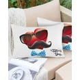 thumbnail image 6 of Father's Day Throw Pillow Cover, Love Sunglasses Beard Polka Dot Tie Rectangle Decorative Pillow Case Protector Soft Cushion Cover Lumbar Pillowcase for Couch Sofa Bedroom Car Chair Decor 24x36 Inch, 6 of 8