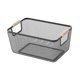 thumbnail image 3 of Cesta de almacenamiento de alambre de metal con asas de madera, contenedor de malla portátil para gabinete, despensa, regalos, refrigerios, maquillaje 32 cm x 21 cm x 16 cm, 3 of 8