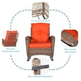 thumbnail image 6 of MEETWARM Outdoor Wicker Rocking Chairs with Cushions, Brown/Orange (Set of 2), 6 of 6