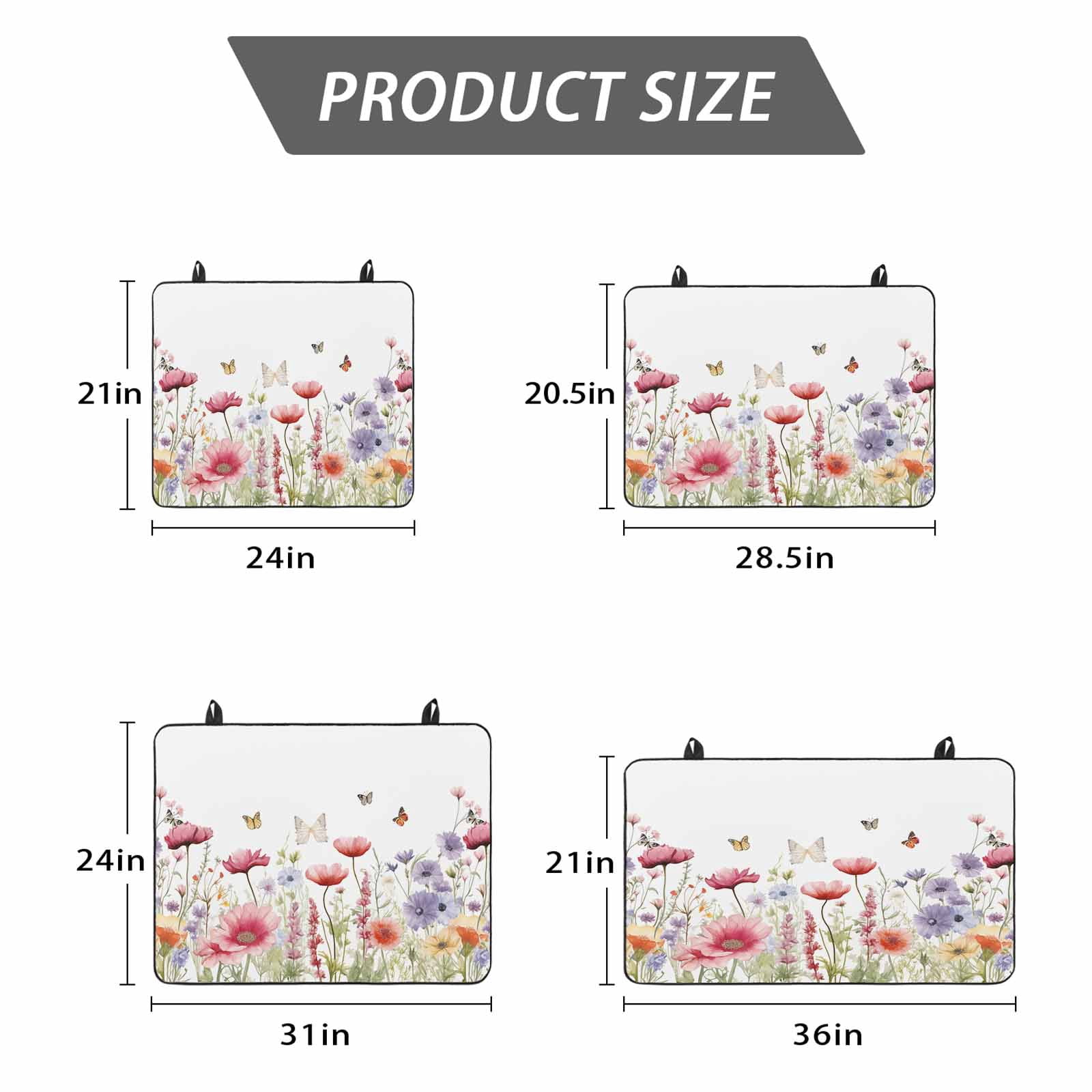Spring Floral Stove Top Cover for Electric Stove, Heat-proof & Non Slip Glass Top Stove Cover Protector, Coloful Summer Botanical Flowers Butterfly Kitchen Flat Cooktop Rubber Mat 24x21 Inches